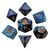 FanRoll Mini Dice Set Blue/Light Blue with Gold Numbers (7)