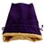 FanRoll Dice Bag Velvet Purple with Gold Satin Small