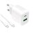 Puro PROLITE 25W USB-A / USB-C wall charger + USB-C - USB-C cable 1.2m - white