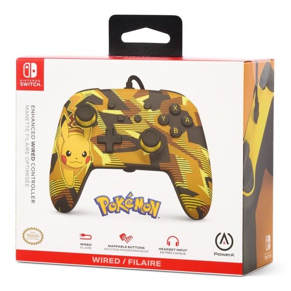 PowerA Enhanced Wired Controller - Nintendo Switch - Camo Storm Pikachu / Nintendo Switch | Techbox