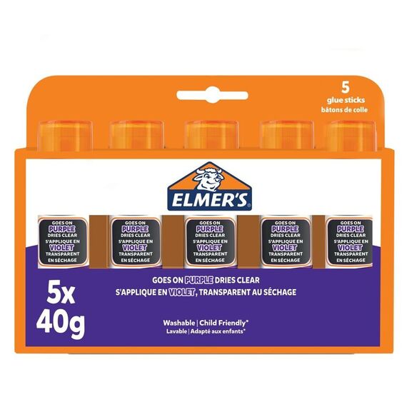 Elmer's - Disappearing Purple Glue stick 40 gram (5 pack) (2143884) / Toys - Αταξινόμητα -  - Techbox