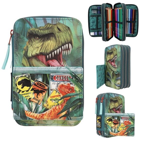 Dino World - Triple Pencil Case danger ( 0411757 ) / Toys - Merchandise Office Supplies - Various - Techbox