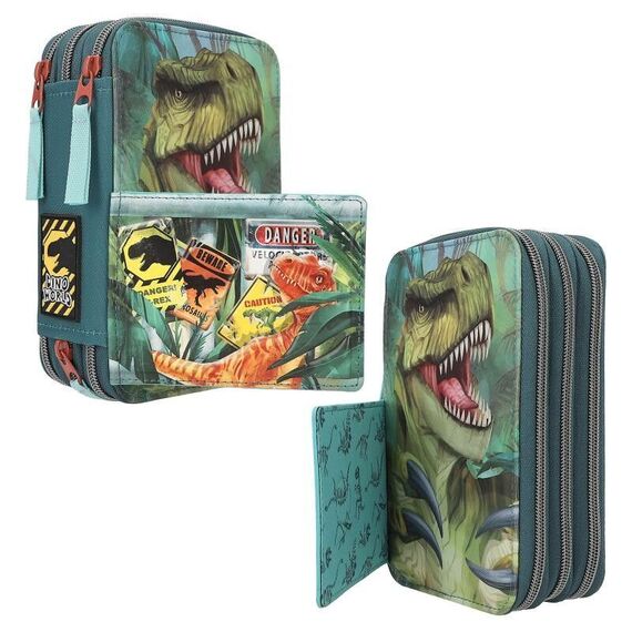 Dino World - Triple Pencil Case danger ( 0411757 ) / Toys - Merchandise Office Supplies - Various - Techbox