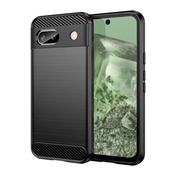 Carbon Case for Google Pixel 8A Flexible Silicone Carbon Cover - Black - Rest Brands Cases - Cases - Techbox