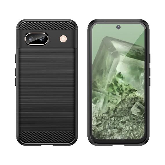 Carbon Case for Google Pixel 8A Flexible Silicone Carbon Cover - Black - Rest Brands Cases - Cases - Techbox
