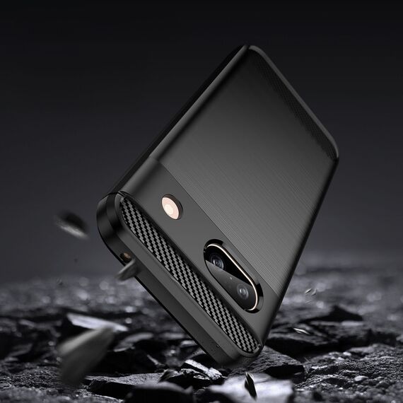 Carbon Case for Google Pixel 8A Flexible Silicone Carbon Cover - Black - Rest Brands Cases - Cases - Techbox