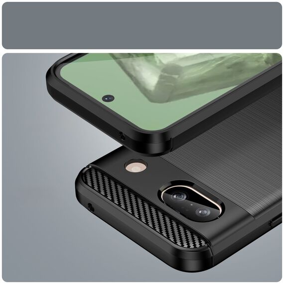 Carbon Case for Google Pixel 8A Flexible Silicone Carbon Cover - Black - Rest Brands Cases - Cases - Techbox