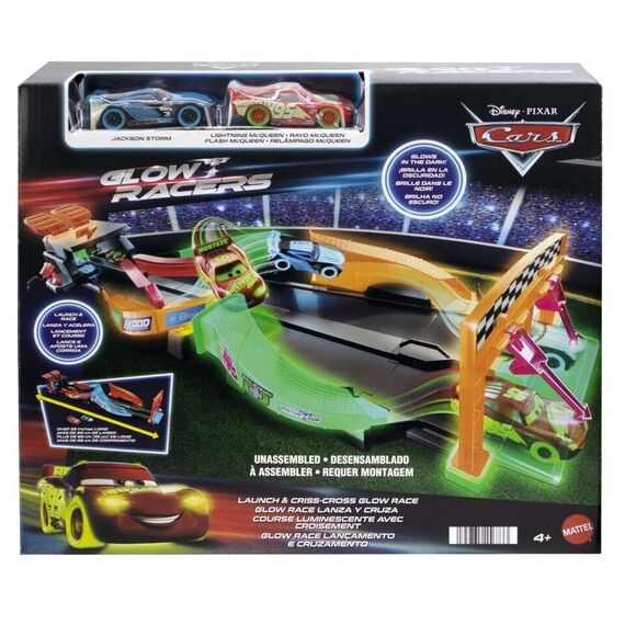 Disney Pixar - Cars Glow Racers Launch & Criss-Cross Glow Race Playset (HPD80) / Toys