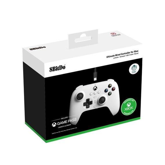 8BitDo Ultimate Wired Controller for Xbox Hall Ed/ White / Xbox Series X - S Accessories - Series X - Techbox
