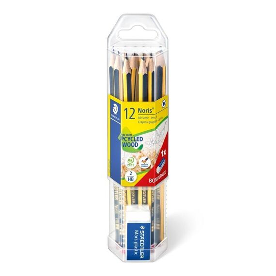 Staedtler - Noris classic pencils, incl. eraser, 12 pcs. (61 120P1) / Toys - Merchandise Office Supplies - Various - Techbox