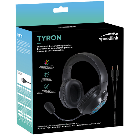 Speedlink - TYRON RGB Gaming Stereo Headset - for PC/PS5/PS4/Xbox Series X/S/Switch/OLED/Lite , black / Electronics