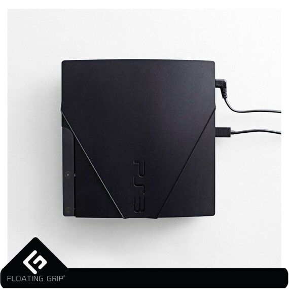 PS3 Slim wall mount by FLOATING GRIP®, Black / PlayStation 3 | Techbox