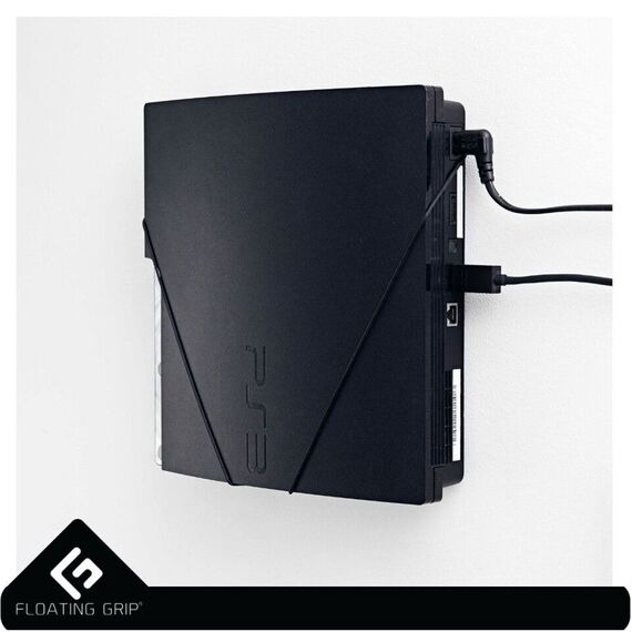 PS3 Slim wall mount by FLOATING GRIP®, Black / PlayStation 3 | Techbox