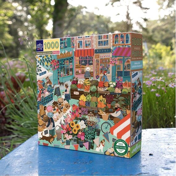 eeBoo - Puzzle 1000 pcs - English Green Market - (EPZTEGM) / Toys - Puzzles - Gifts - Techbox