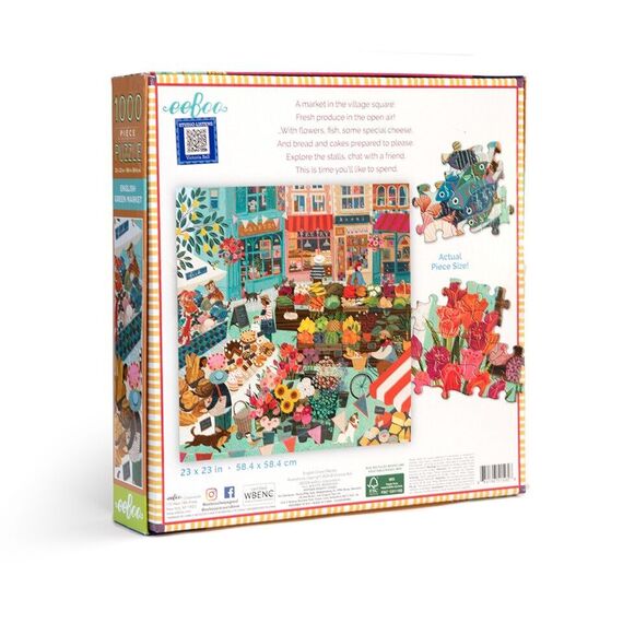 eeBoo - Puzzle 1000 pcs - English Green Market - (EPZTEGM) / Toys - Puzzles - Gifts - Techbox