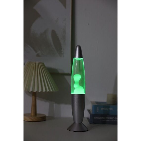 iTotal - Color-changing LED Lava Lamp - Silver Base and White Wax (XL2673) / Toys