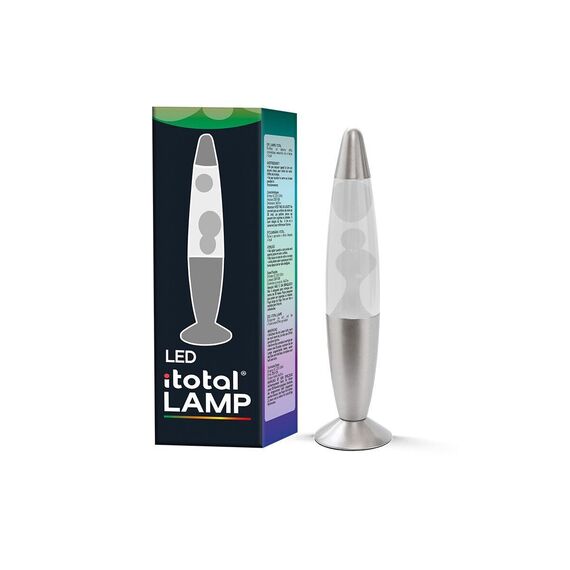 iTotal - Color-changing LED Lava Lamp - Silver Base and White Wax (XL2673) / Toys