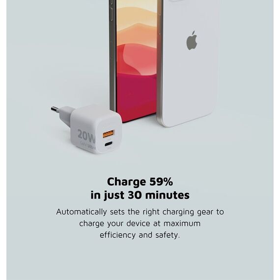 Xtorm - 20W GaN2 Ultra Home Charger USB-C PD/USB-A White / Electronics | Techbox