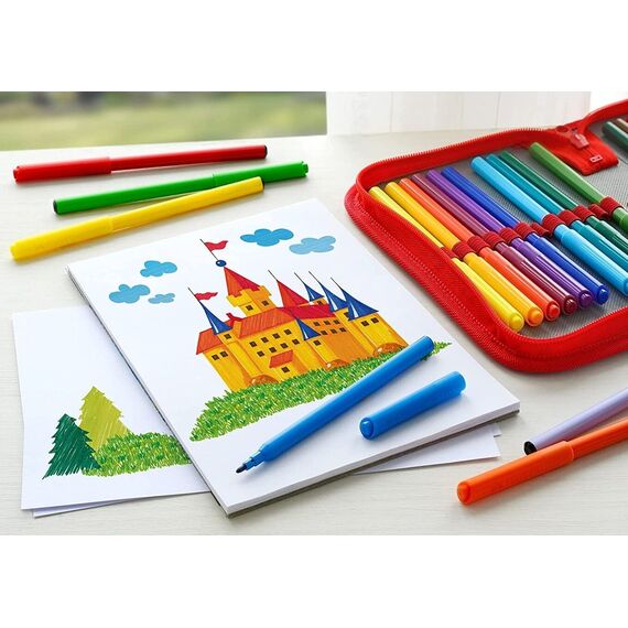 Faber-Castell - Felt Tip Pen Castle Pack of 50 in Cardboard Box (554204) / Toys |  Techbox