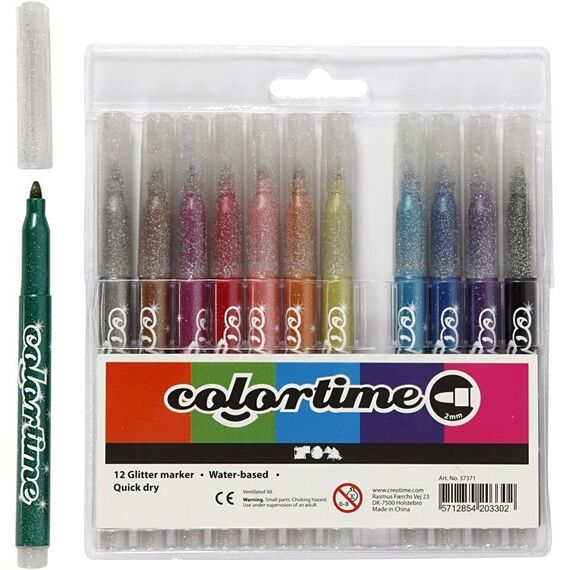 Colortime - Marker 4,2 mm - Glitter - 12 pcs (37371) / Toys - Αταξινόμητα -  - Techbox