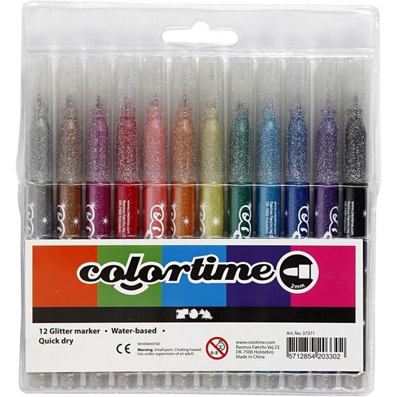 Colortime - Marker 4,2 mm - Glitter - 12 pcs (37371) / Toys - Αταξινόμητα -  - Techbox