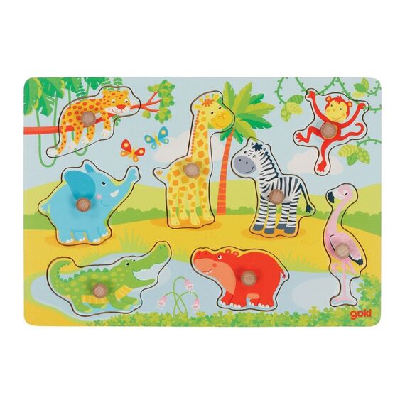 GOKI - Farm animals  & African baby animals, Lift-out puzzle (1240193/1240209) / Toys |  Techbox