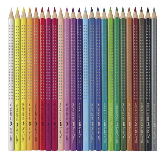 Faber-Castell - Coloured pencil Colour Grip tin of 24 (112423) / Toys |  Techbox