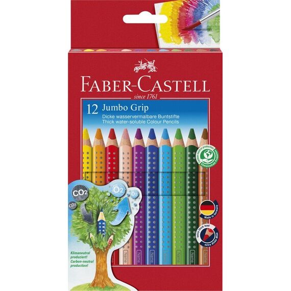 Faber-Castell - Coloured Pencil Jumbo Grip 12 pcs  (110912) / Toys |  Techbox