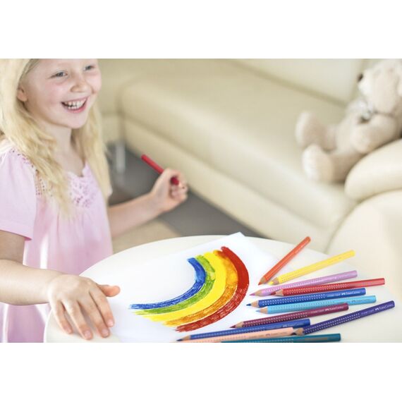 Faber-Castell - Coloured Pencil Jumbo Grip 12 pcs  (110912) / Toys |  Techbox