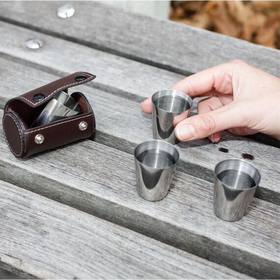 Shot Glasses With Leather Case / Gadgets - Αταξινόμητα -  - Techbox