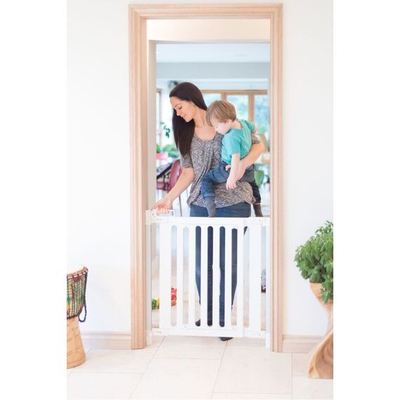 SAFE - SafeGate Wood Hardware Mounted - White - 76 -105 cm / Baby and Children