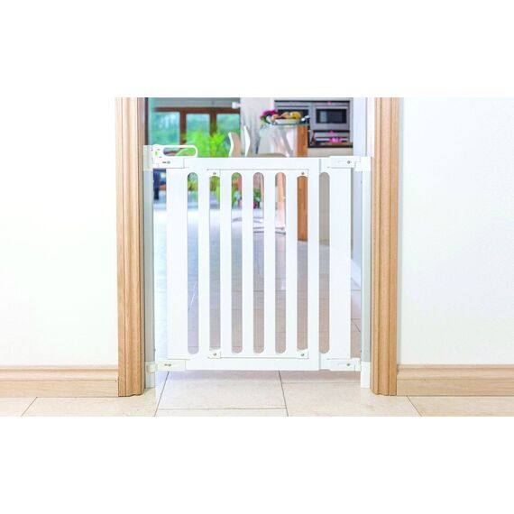 SAFE - SafeGate Wood Hardware Mounted - White - 76 -105 cm / Baby and Children
