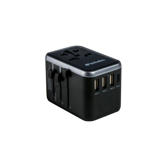 Verbatim - Universal Travel Adapter UTA-04 PD61W/QC / 3xUSB / 2xType-C / Electronics | Techbox