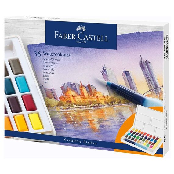 Faber-Castell - Watercolours in pans 36ct set (169736) / Toys