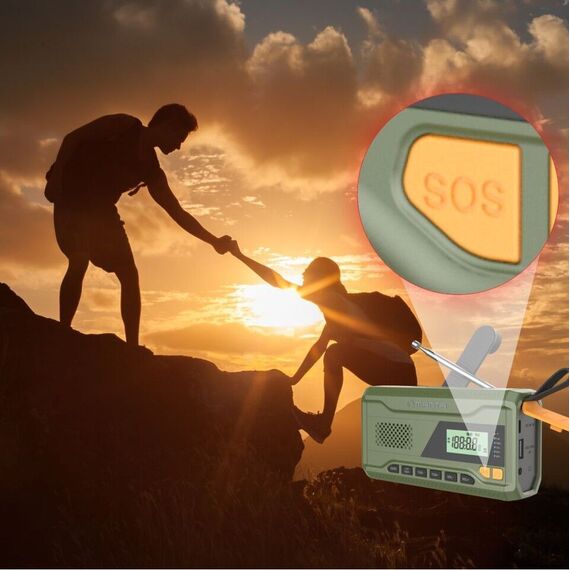 Manta - Portable Emergency crank FM Radio, Solar Power Bank, Flashlight / Electronics - Powerbanks - Smartphone Chargers - Techbox