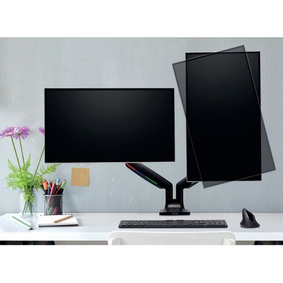 Kensington - OneTouch SmartFit Monitor arm dual - Black / Computers