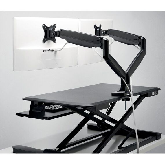Kensington - OneTouch SmartFit Monitor arm dual - Black / Computers