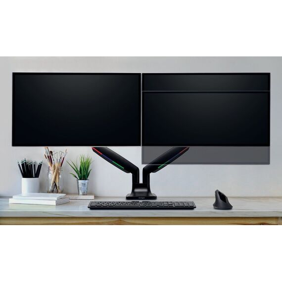 Kensington - OneTouch SmartFit Monitor arm dual - Black / Computers