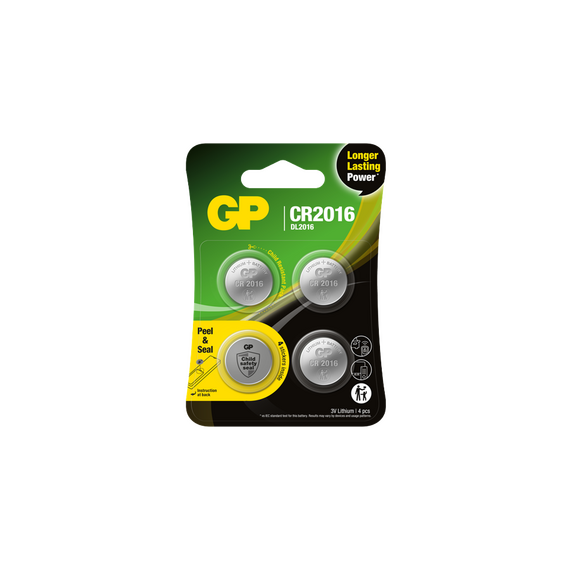 GP - Lithium Cell Battery CR2016, 3V, Safety Seal, 4-pack / Electronics - Αταξινόμητα -  - Techbox