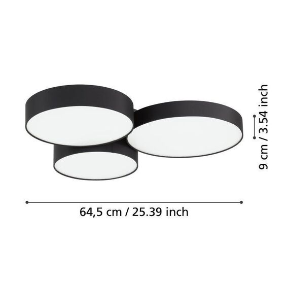 EGLO - Barbano-Z ceiling lamp black 60.5x56x5 - RGB + TW - Zigbee, Bluetooth / Electronics | Techbox