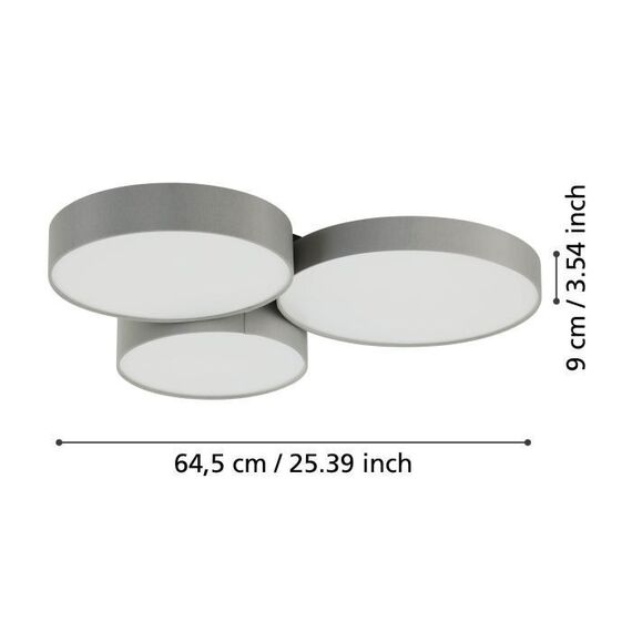 EGLO - Barbano-Z ceiling lamp gray 60.5x56x5 - RGB + TW - Zigbee, Bluetooth / Electronics | Techbox
