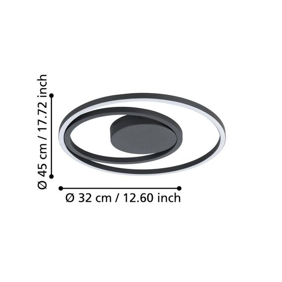 EGLO - Calagrano-Z ceiling lamp black Ø45 - RGB + TW - Zigbee, Bluetooth / Electronics | Techbox