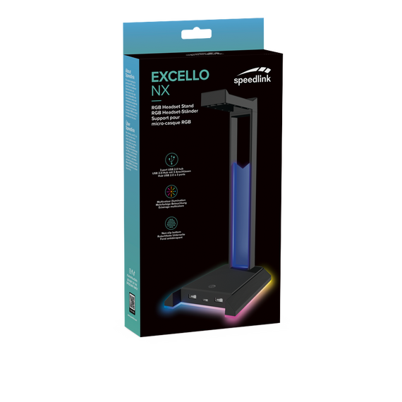 Speedlink - EXCELLO NX RGB Headset Stand, USB 2.0 Hub, black / Electronics - Αταξινόμητα -  - Techbox