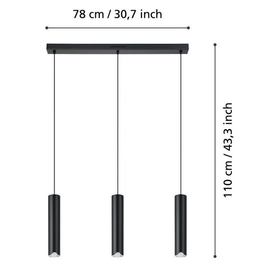 EGLO - Balamorta-Z Long Table Pendant - Black L78 - RGB + TW - Zigbee, Bluetooth / Electronics - Αταξινόμητα -  - Techbox