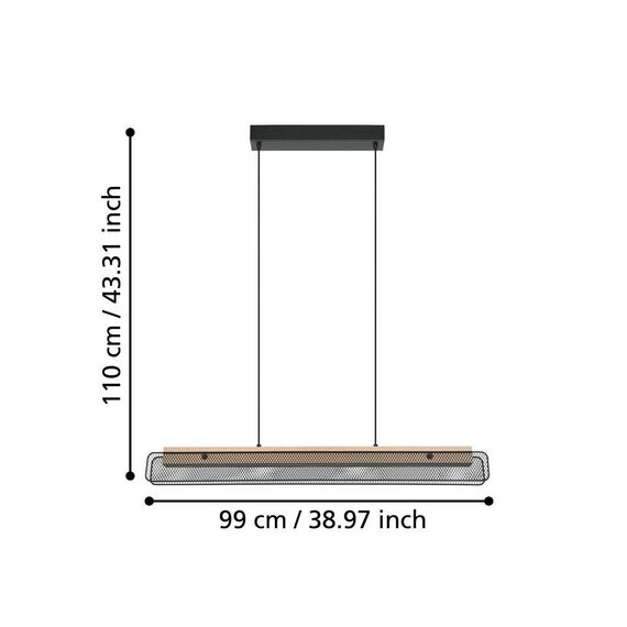EGLO - Kokomo-Z Long Table Pendant Black L99 - RGB + TW - Zigbee, Bluetooth / Electronics - Αταξινόμητα -  - Techbox