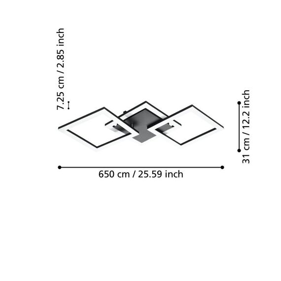 EGLO - Paranday-Z ceiling lamp w/squares black 65x31 - TW - Zigbee, Bluetooth / Electronics | Techbox