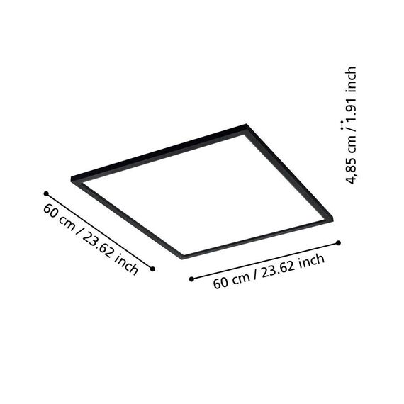 EGLO - Salobrena-Z panel black 59.5x59.5 - TW - Zigbee, Bluetooth / Electronics | Techbox