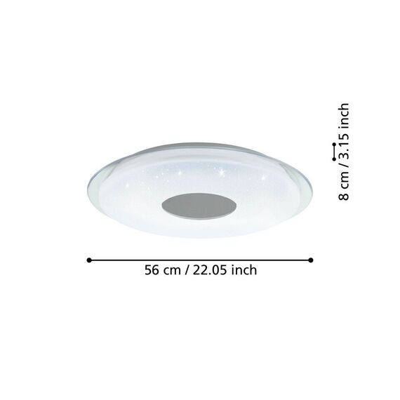 EGLO - Totari-Z ceiling lamp chrome and white with crystal effect Ø56 - TW - Zigbee, Bluetooth / Electronics | Techbox