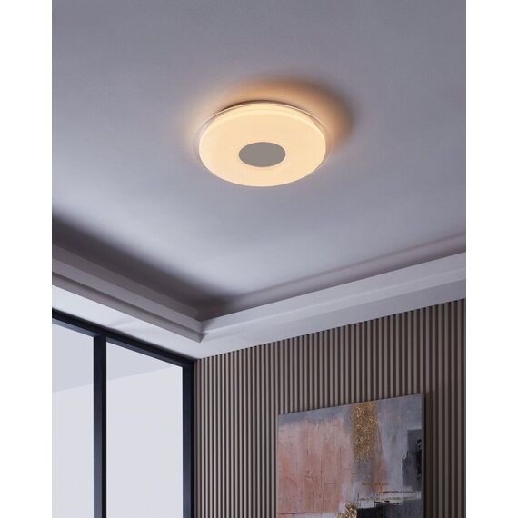EGLO - Totari-Z ceiling lamp chrome and white with crystal effect Ø56 - TW - Zigbee, Bluetooth / Electronics | Techbox