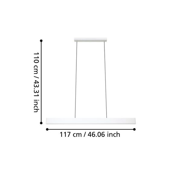 EGLO - Andreas-Z long table pendant gray L117 - RGB + TW - Zigbee, Bluetooth / Electronics - Αταξινόμητα -  - Techbox